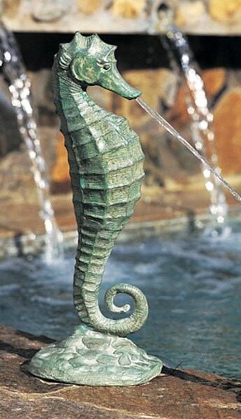 Seahorse Water Feature bronze garden Statue Spouting fountain art